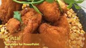  Presentation with fried chicken - Beautiful theme featuring crispy-styrian-deep-fried-chicken backdrop and a red colored foreground