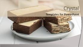  Presentation with chocolate biscuits - Cool new slide deck with crispy-wafer-biscuits-filled backdrop and a lemonade colored foreground