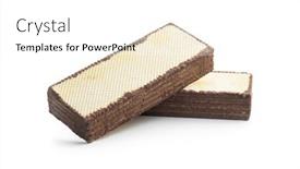  Presentation with chocolate biscuits - Colorful presentation design enhanced with crispy-wafer-biscuits-filled backdrop and a white colored foreground