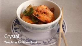  Presentation with shrimp - Amazing presentation theme having crispy-whole-shrimp-with-chops backdrop and a gray colored foreground