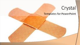  Presentation with maroon and white - Theme with criss cross - bandaids on white background and a sky blue colored foreground