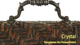  Presentation with box - Cool new presentation with criss cross - close-up top handle of ornate backdrop and a tawny brown colored foreground
