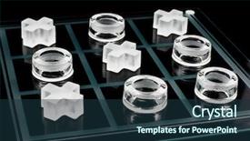  Presentation with tic tac toe - Amazing slide deck having criss cross - glass tic-tac-toe game on black backdrop and a tawny brown colored foreground