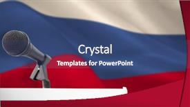  Presentation with national flag of chicago - Amazing theme having criss cross - microphone on podium against digitally backdrop and a  colored foreground