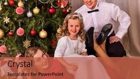  Presentation with family tree reunion - Audience pleasing presentation theme consisting of crist - family with children dressing christmas backdrop and a  colored foreground