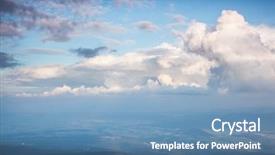  Presentation with sunny sky - Slides having crist - perfect moment of the azure background and a teal colored foreground