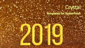  Presentation with cristmas - Theme with cristmas - 2019 golden christmas or new background and a tawny brown colored foreground