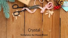  Presentation with cristmas - Beautiful PPT theme featuring cristmas - beautiful christmas composition with handmade backdrop and a gold colored foreground