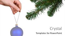  Presentation with cristmas - Theme featuring cristmas-tree-hand-and-ball background and a white colored foreground
