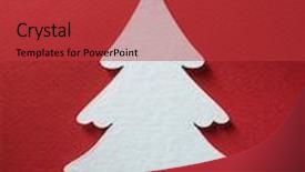  Presentation with paper cutting - Cool new PPT theme with cristmas tree paper cutting design card backdrop and a red colored foreground