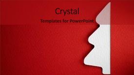  Presentation with paper cutting - PPT theme consisting of cristmas tree paper cutting design background and a crimson colored foreground
