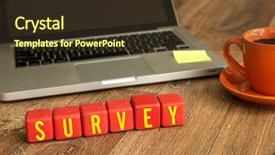  Presentation with survey - Slides having survey written on a wooden background and a tawny brown colored foreground