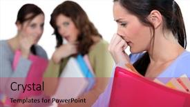  Presentation with woman diversity women socialize unity - Colorful theme enhanced with female nurse writing medical report in hospital background backdrop and a sky blue colored foreground