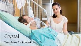  Presentation with hospital bed - Audience pleasing slide deck consisting of critical care - beautiful woman looking at man backdrop and a light blue colored foreground