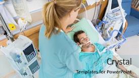  Presentation with nurse care - Slides having critical care - high angle view of nurse background and a light blue colored foreground