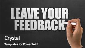  Presentation with leave - Slide set enhanced with critical care - leave your feedback background and a dark gray colored foreground