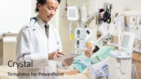  Presentation with using digital tablet - Colorful presentation enhanced with beautiful big bouquet of wild flowers of cornflowers and daisies standing on a table in a pot backdrop and a light gray colored foreground