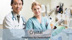  Presentation with nurse care - Presentation design with green grass garden safety background and a gold colored foreground.