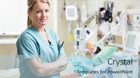  Presentation with nurse care - Colorful slide set enhanced with bunch of yellow roses and white gerbera on rustic wooden background copy space backdrop and a light gray colored foreground