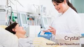  Presentation with patient care - Cool new PPT theme with critical care - woman doctor at ccu backdrop and a lemonade colored foreground