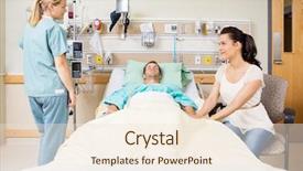  Presentation with patient care - Cool new theme with critical care - young woman holding patient's hand backdrop and a lemonade colored foreground