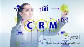  Presentation with crm - PPT theme with crm-custromer-relationship-management-concept background and a light blue colored foreground