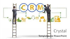  Presentation with crm - Amazing slide deck having crm-custromer-relationship-management-concept backdrop and a white colored foreground