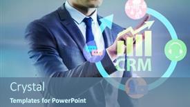  Presentation with crm - Audience pleasing PPT layouts consisting of crm-custromer-relationship-management-concept backdrop and a ocean colored foreground