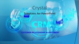  Presentation with crm - PPT layouts featuring crm-custromer-relationship-management-concept background and a light blue colored foreground