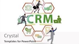  Presentation with crm - Slide deck with crm-custromer-relationship-management-concept background and a white colored foreground