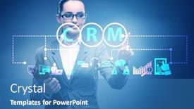  Presentation with crm - Slide deck featuring crm-custromer-relationship-management-concept background and a teal colored foreground