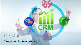  Presentation with crm - Slide deck with crm-custromer-relationship-management-concept background and a light blue colored foreground