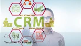  Presentation with crm - PPT layouts enhanced with crm-custromer-relationship-management-concept background and a light blue colored foreground