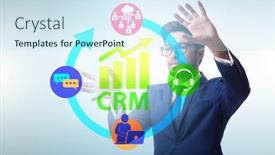  Presentation with relationship - PPT theme enhanced with crm-custromer-relationship-management-concept background and a sky blue colored foreground