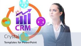  Presentation with crm - Slide deck consisting of crm-custromer-relationship-management-concept background and a light blue colored foreground