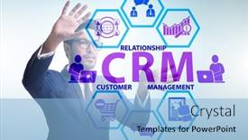 Presentation with crm - Beautiful theme featuring crm-custromer-relationship-management-concept backdrop and a light blue colored foreground