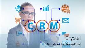  Presentation with crm - Theme having crm-custromer-relationship-management-concept background and a light blue colored foreground