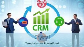 Presentation with crm - PPT layouts enhanced with crm-custromer-relationship-management-concept background and a light blue colored foreground