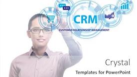 Presentation with crm - Cool new slide deck with crm-custromer-relationship-management-concept backdrop and a white colored foreground