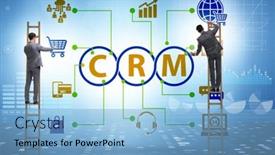  Presentation with relationship - Presentation design with crm-custromer-relationship-management-concept background and a light blue colored foreground