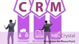  Presentation with crm - PPT layouts enhanced with crm-custromer-relationship-management-concept background and a lilac colored foreground