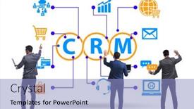  Presentation with crm - Cool new slide deck with crm-custromer-relationship-management-concept backdrop and a light blue colored foreground