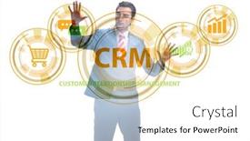  Presentation with crm - Beautiful presentation theme featuring crm-custromer-relationship-management-concept backdrop and a white colored foreground
