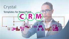  Presentation with crm - Amazing presentation theme having crm-custromer-relationship-management-concept backdrop and a sky blue colored foreground