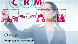  Presentation with crm - Slide deck with crm-custromer-relationship-management-concept background and a light blue colored foreground