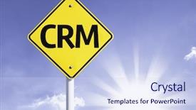  Presentation with crm - Slides with crm road sign with sun background and a sky blue colored foreground