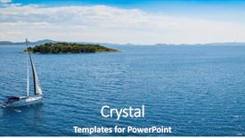  Presentation with marine transportation - Theme with croatia - sailing boat on open water background and a teal colored foreground