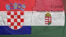  Presentation with concrete cracked - Presentation featuring croatia-and-hungary-cracked-concrete background and a red colored foreground