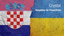  Presentation with concrete cracked - Presentation enhanced with croatia-and-ukraine-cracked-concrete background and a teal colored foreground