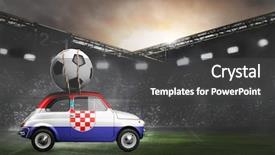  Presentation with car flat tire - Presentation design featuring croatia flag on car delivering background and a dark gray colored foreground